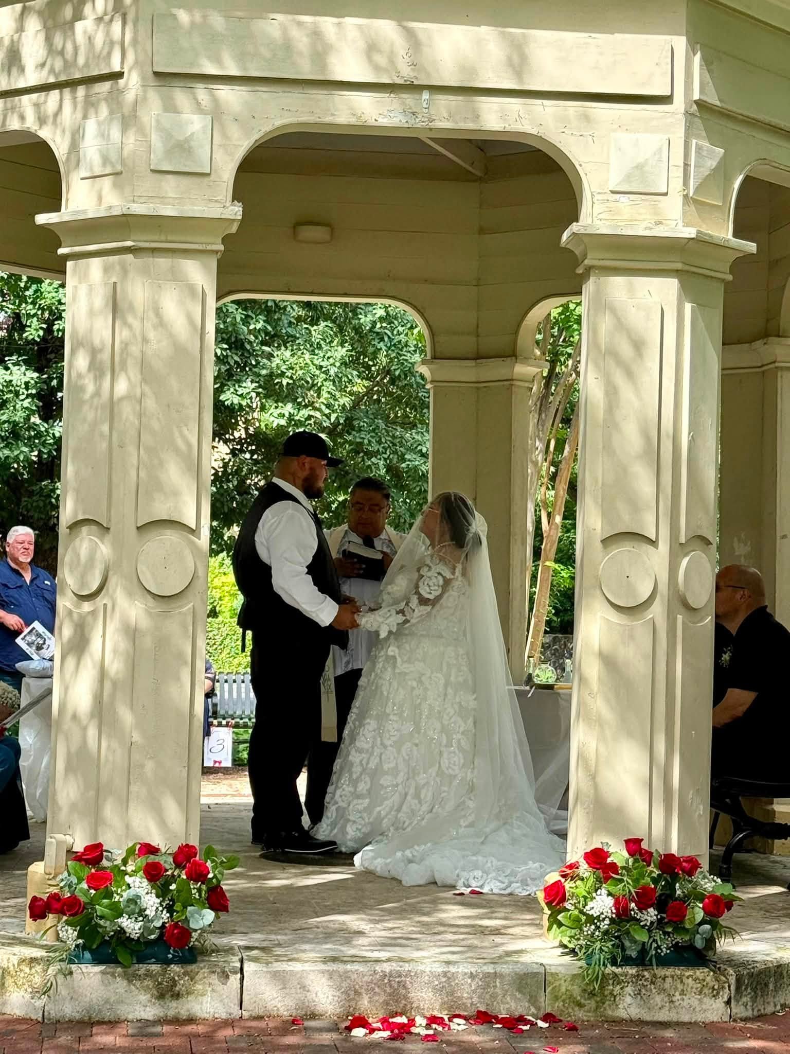 Wedding ceremony at a gazebo