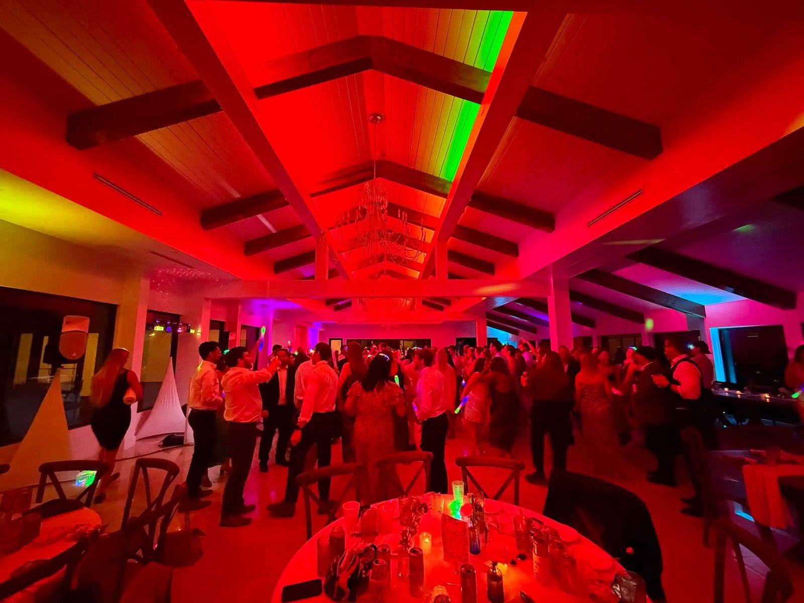 Guests celebrating on the dance floor